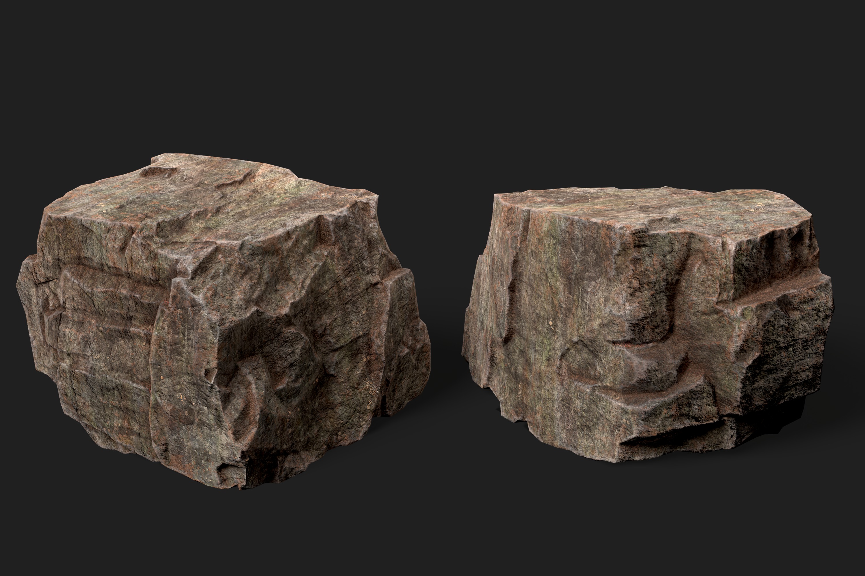 Nature rocks Low-poly 3D model_3
