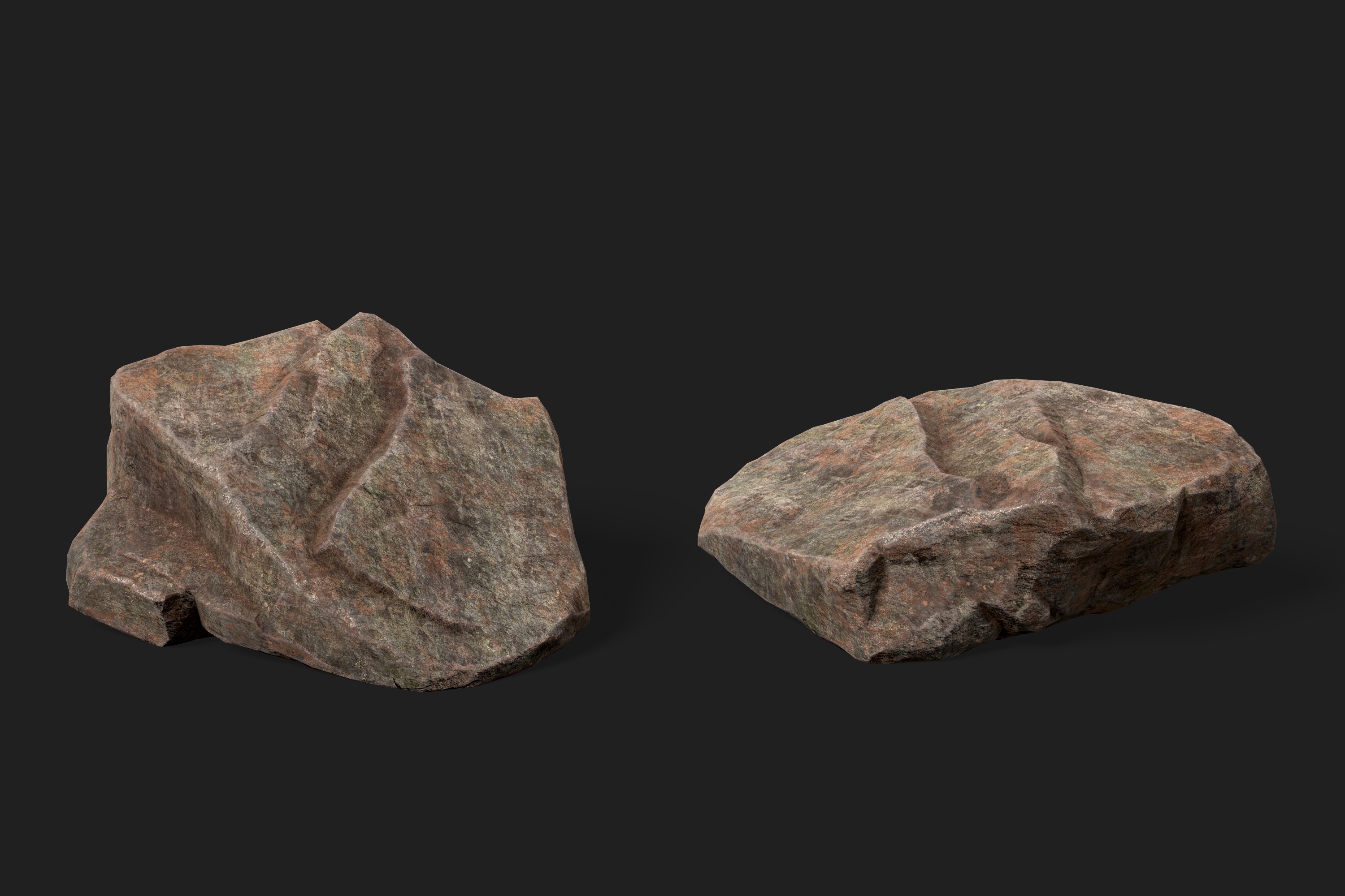 Nature rocks Low-poly 3D model_6