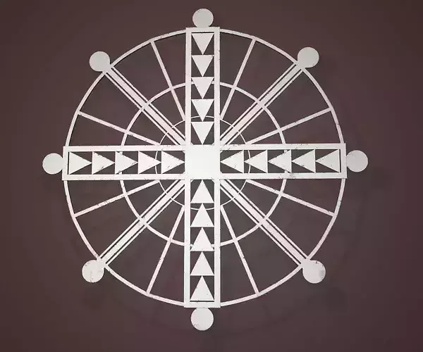 Metal Sun Cross High Poly