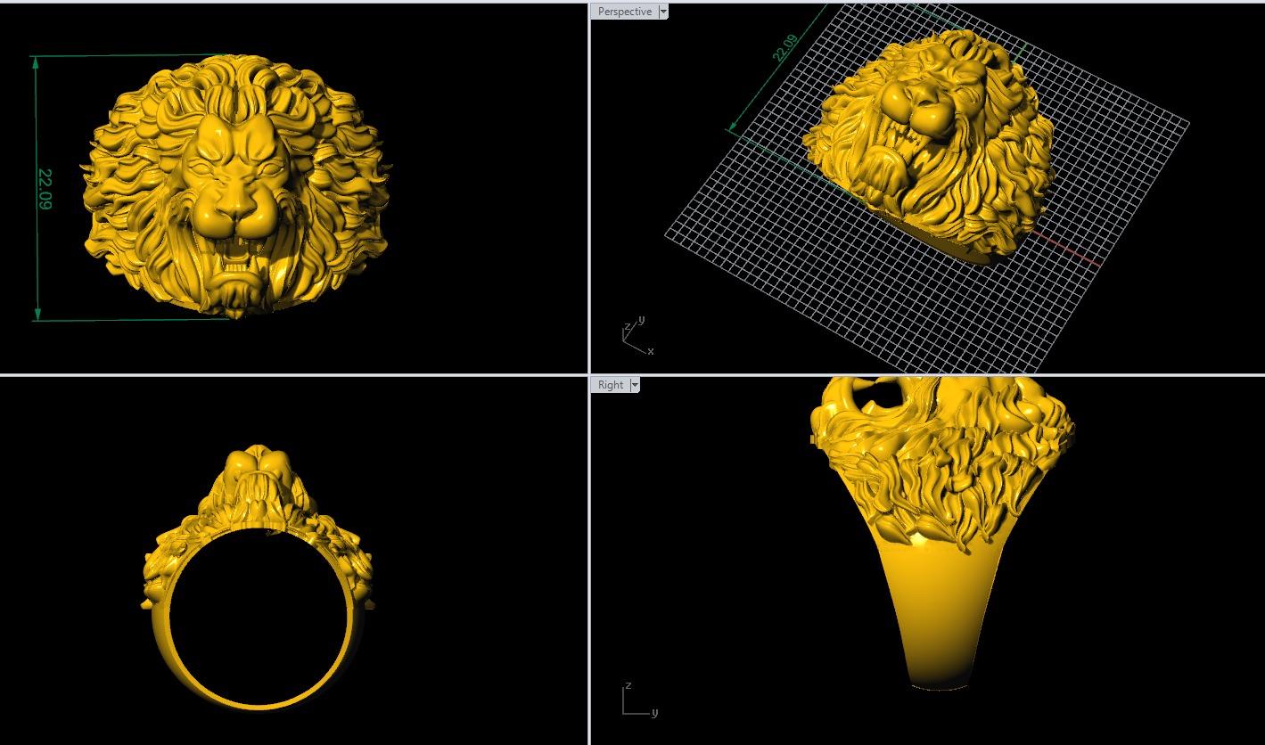Lion Ring King Of The Beasts 3D print model 3D print model_1
