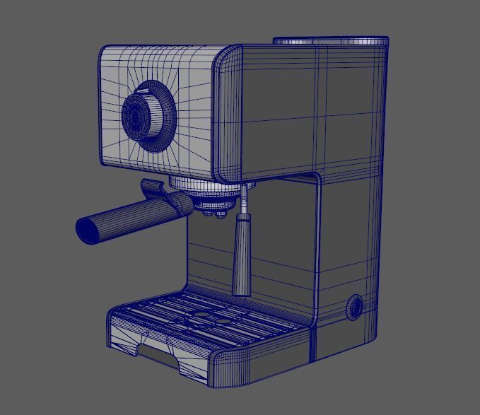 Coffe machin 3D  low poly model 3D model_4