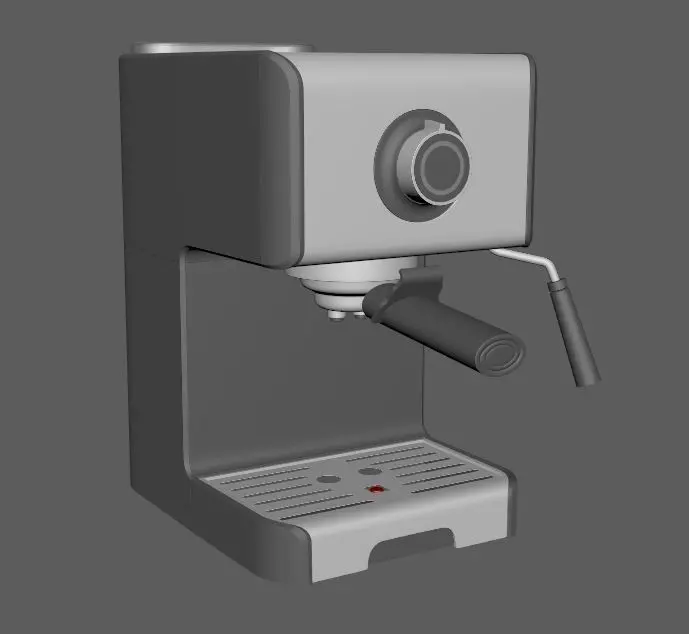 Coffe machin 3D  low poly model 3D model_0