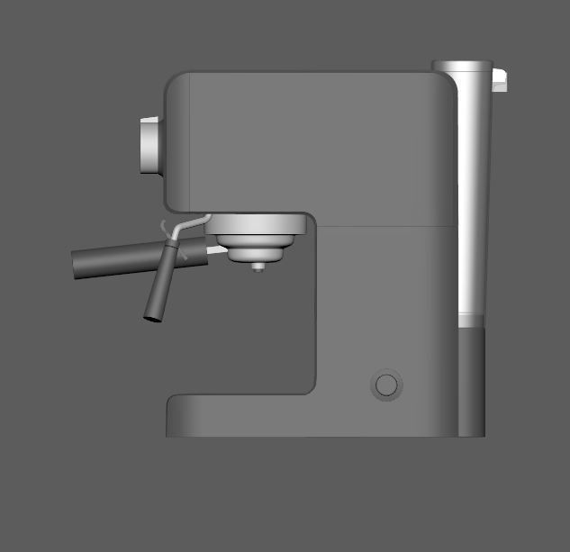 Coffe machin 3D  low poly model 3D model_3