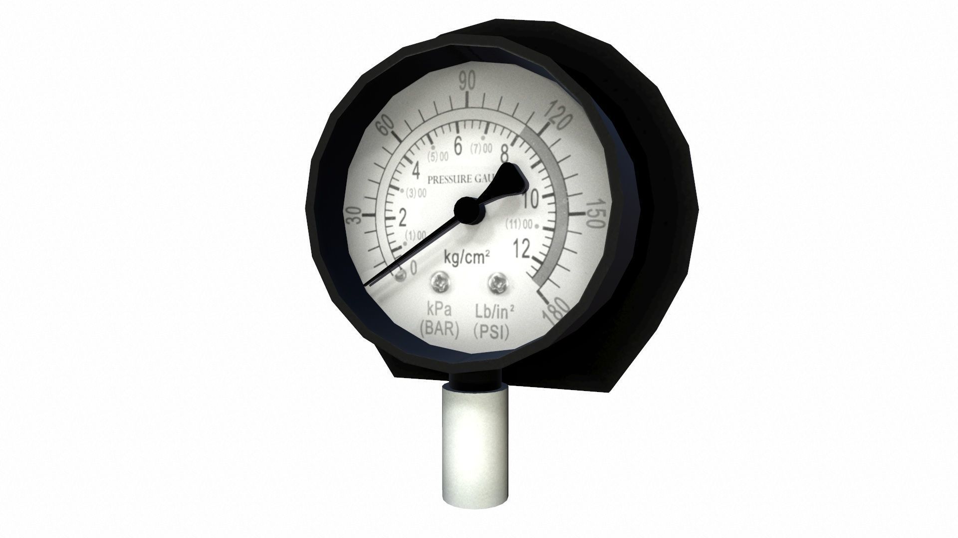 Pressure Gauge Low-poly 3D model_2