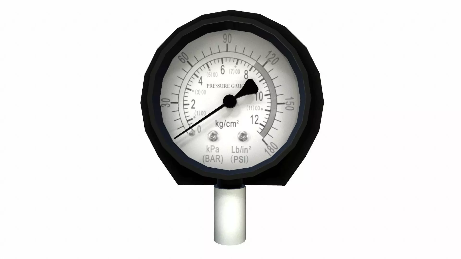 Pressure Gauge Low-poly 3D model_0