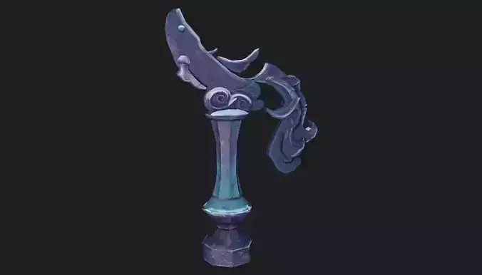 Stylized statue of fish