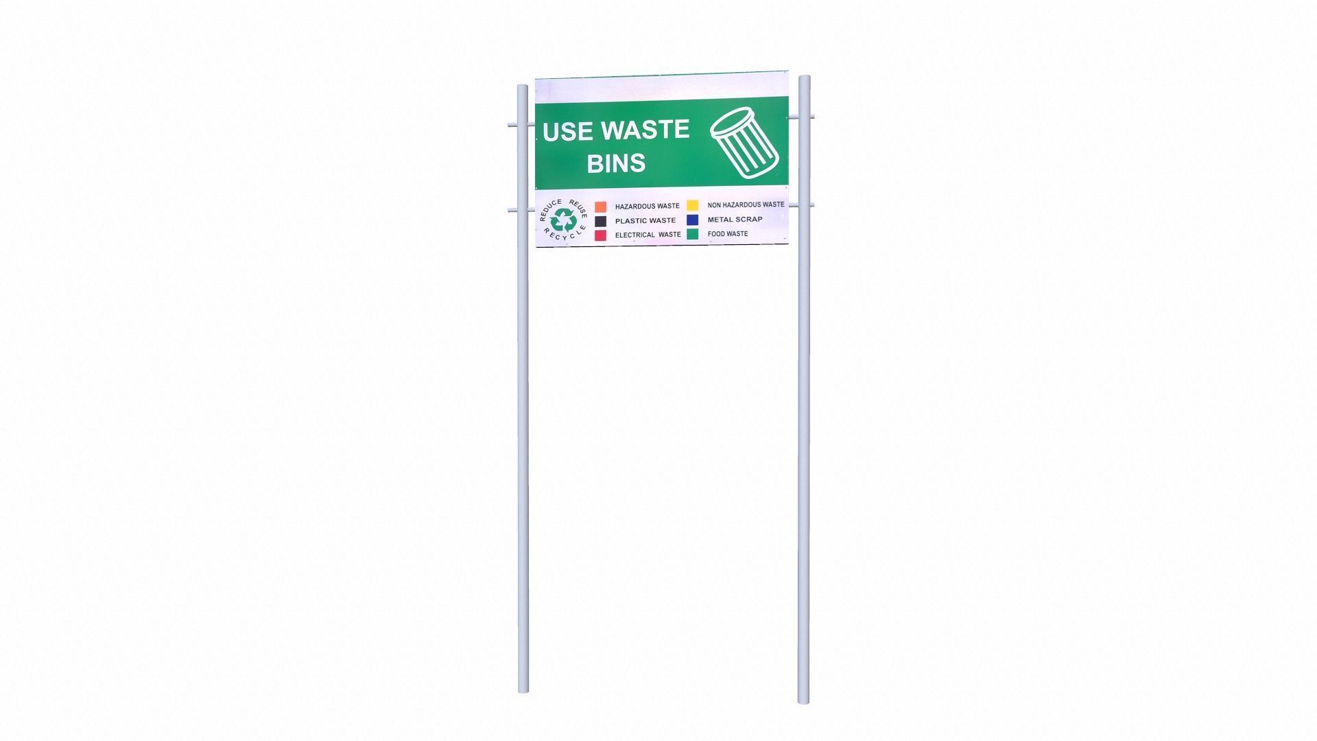 USE Waste Bins Board Low-poly 3D model_3