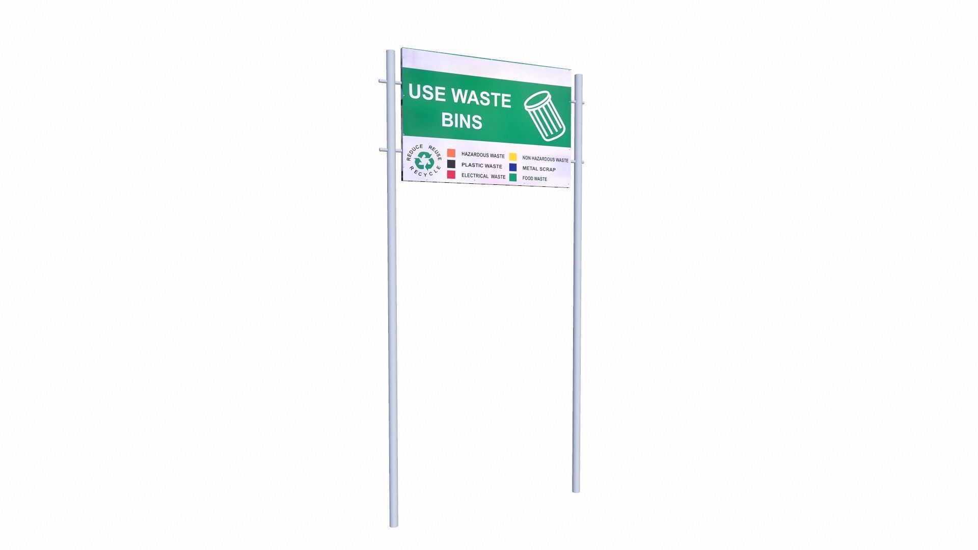 USE Waste Bins Board Low-poly 3D model_5