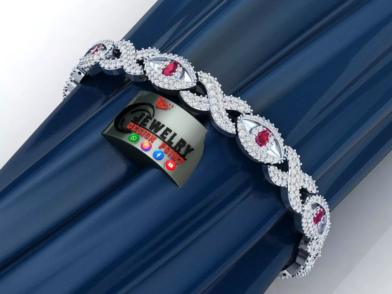 Custom Evil Eye with Infinity Link Bracelet - Devil Eye Bracelet 3D print model_0