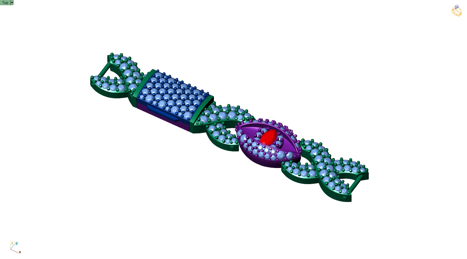 Custom Evil Eye with Infinity Link Bracelet - Devil Eye Bracelet 3D print model_8