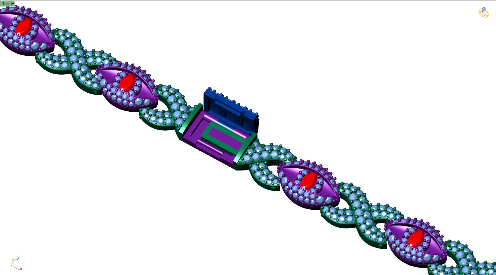 Custom Evil Eye with Infinity Link Bracelet - Devil Eye Bracelet 3D print model_10