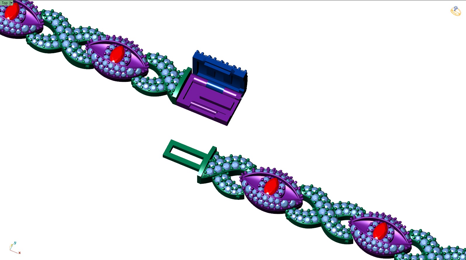 Custom Evil Eye with Infinity Link Bracelet - Devil Eye Bracelet 3D print model_9