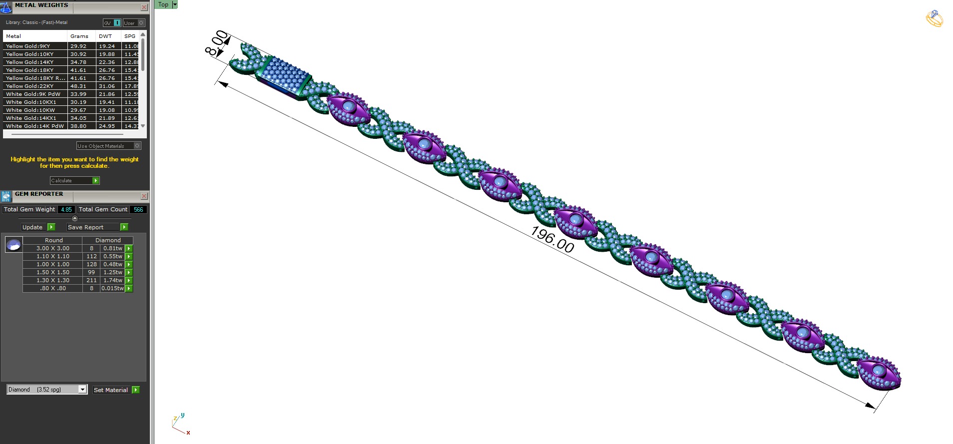 Custom Evil Eye with Infinity Link Bracelet - Devil Eye Bracelet 3D print model_6