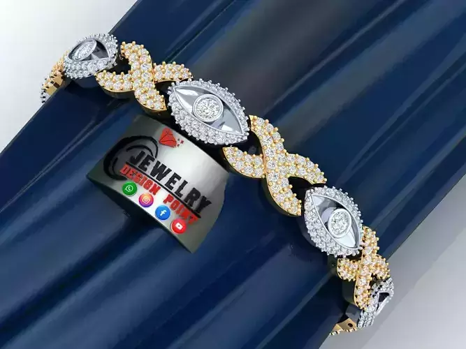 Custom Evil Eye with Infinity Link Bracelet - Devil Eye Bracelet