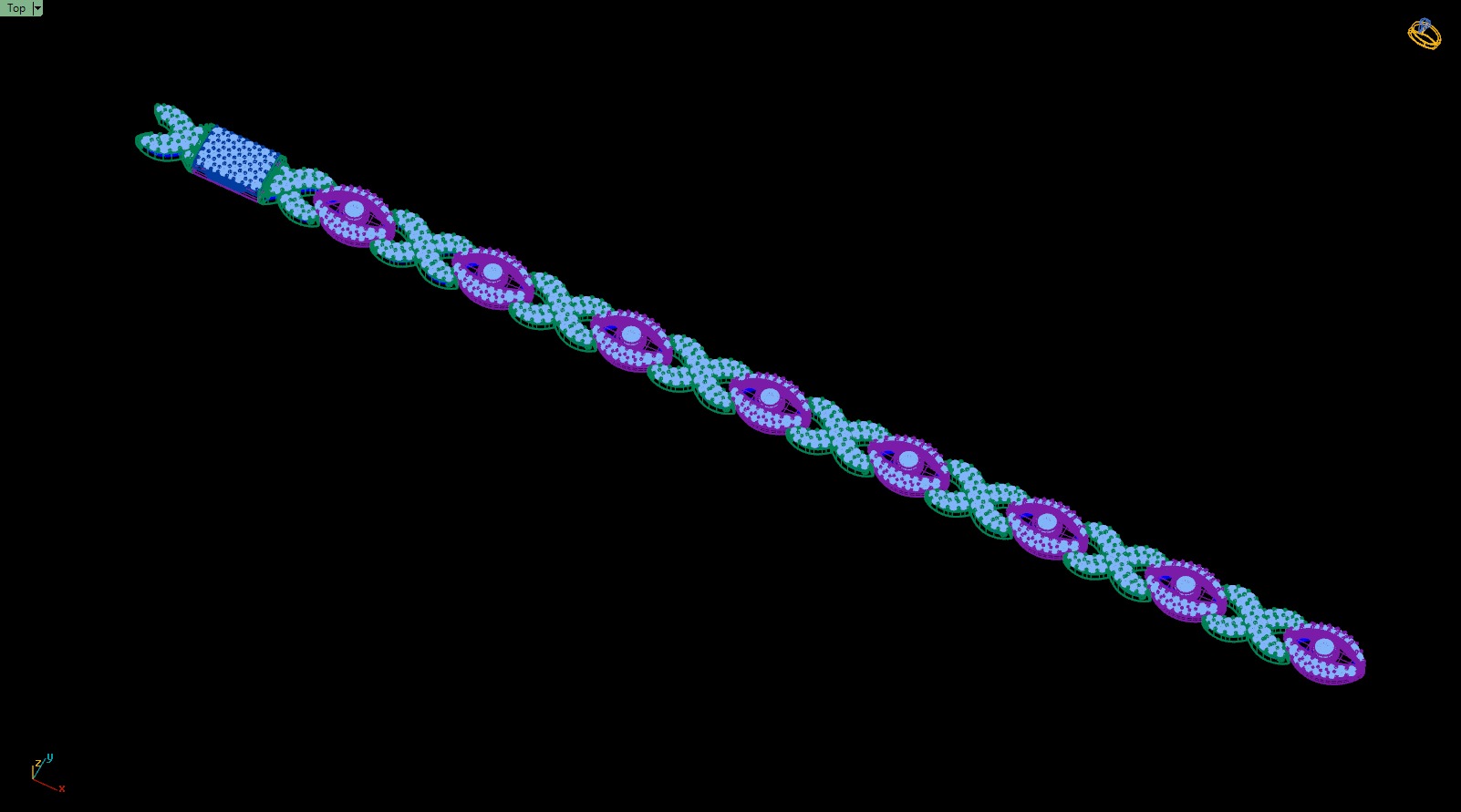 Custom Evil Eye with Infinity Link Bracelet - Devil Eye Bracelet 3D print model_14