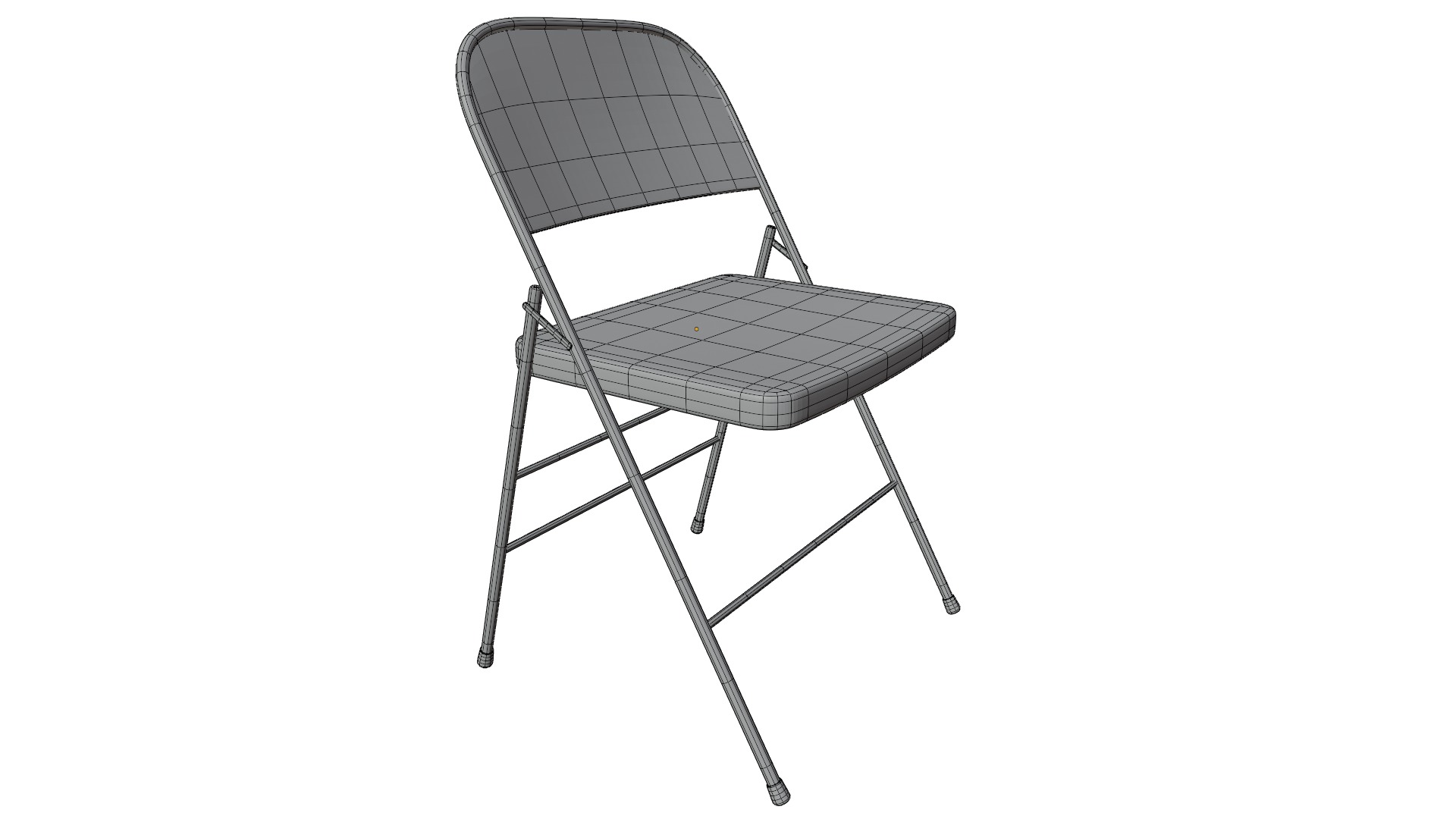 Folding Chair Low-poly 3D model_7