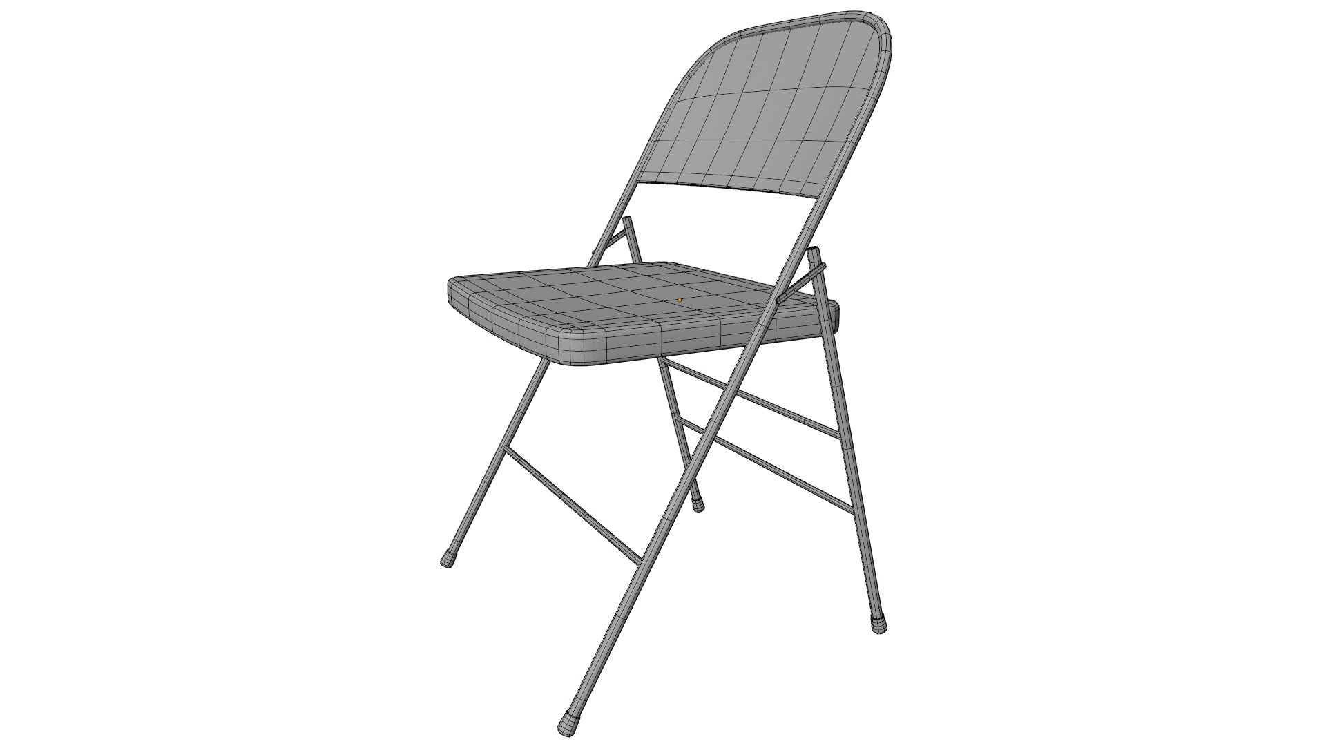 Folding Chair Low-poly 3D model_6