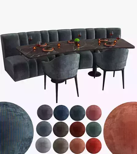 Arc Restaurant Cafe Sofa Tableware part4 - 12 colors 3D model