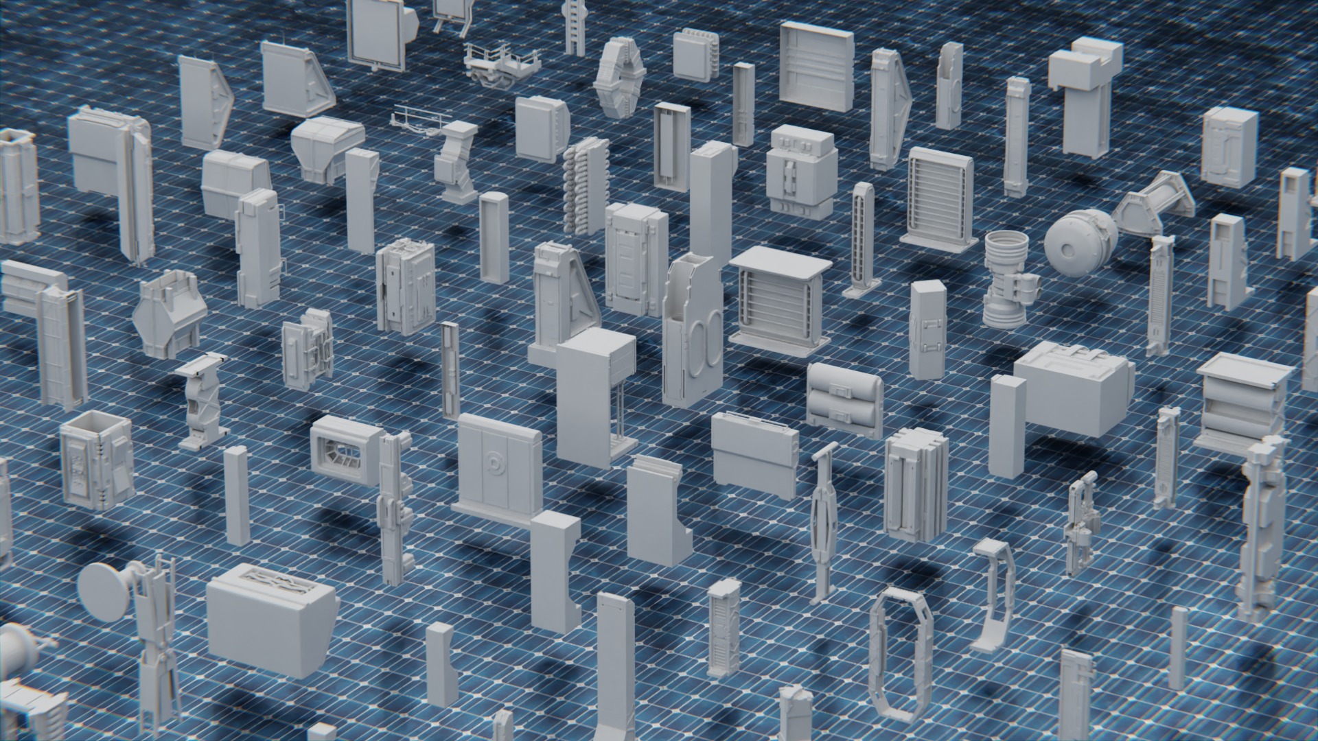 750 PART SCIFI KITBASH Low-poly 3D model_3