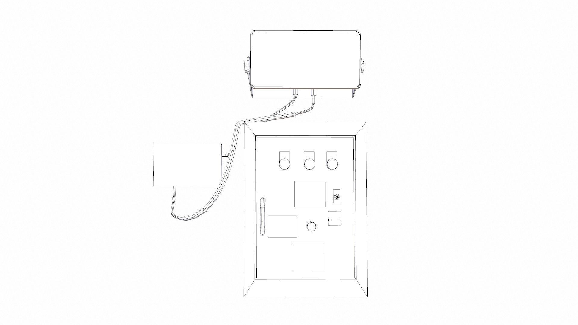 Switch Panel Low-poly 3D model_8