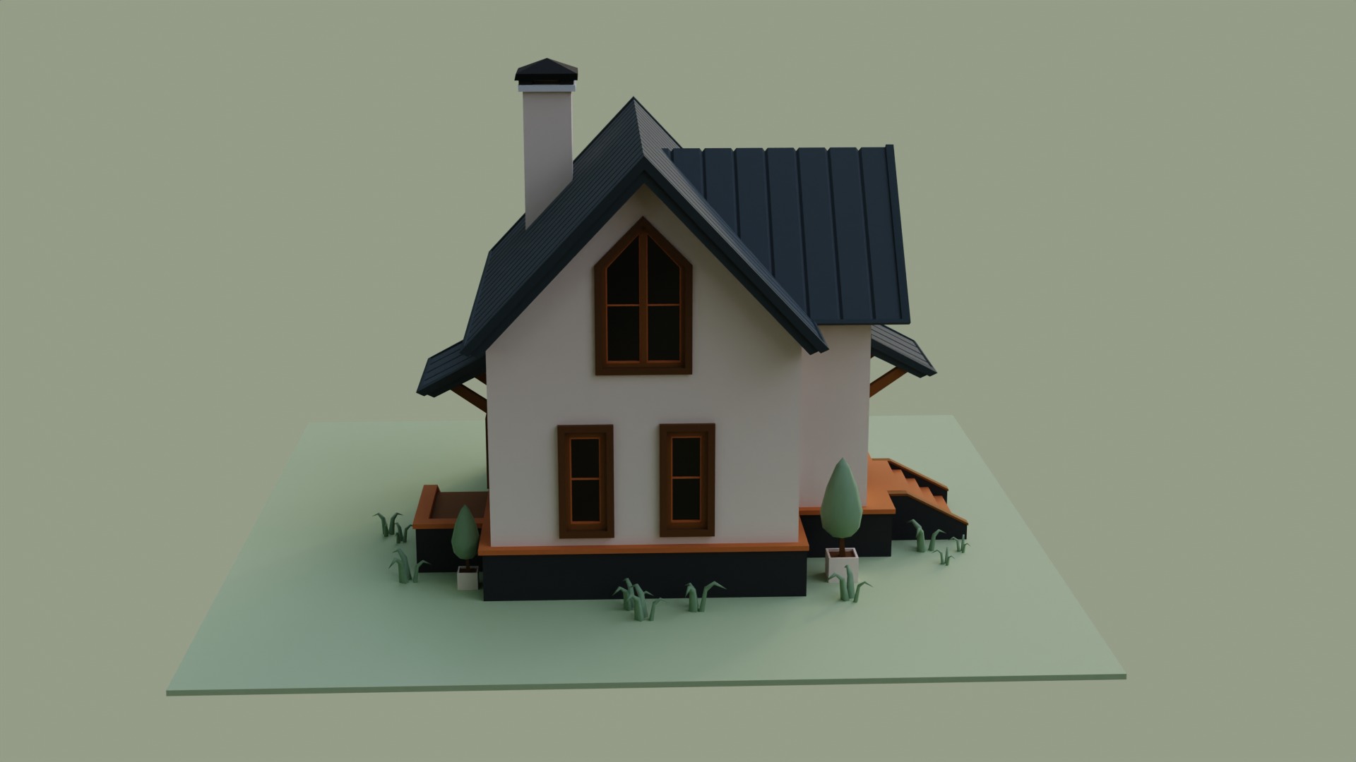 Low Ploy House II Low-poly 3D model_5