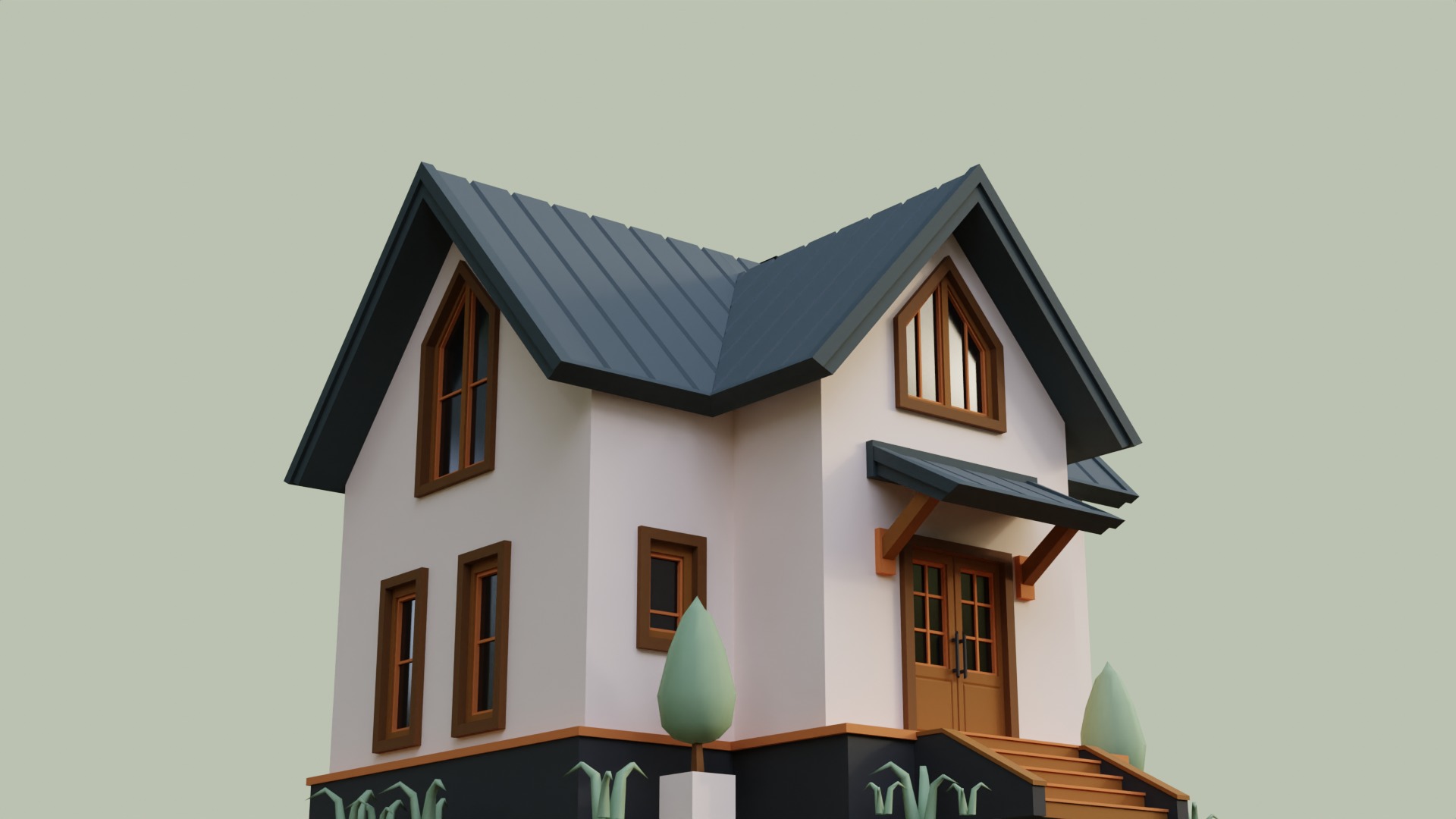 Low Ploy House II Low-poly 3D model_1