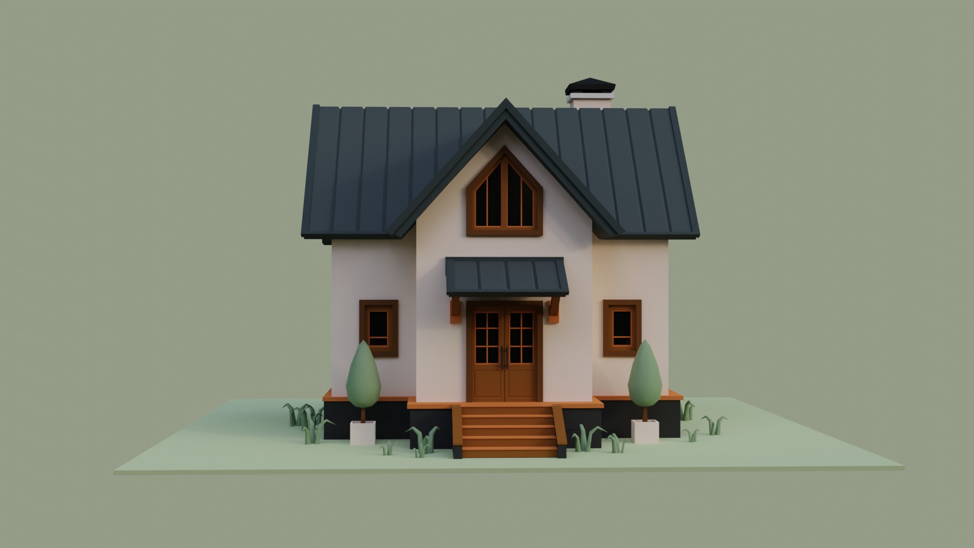 Low Ploy House II Low-poly 3D model_2