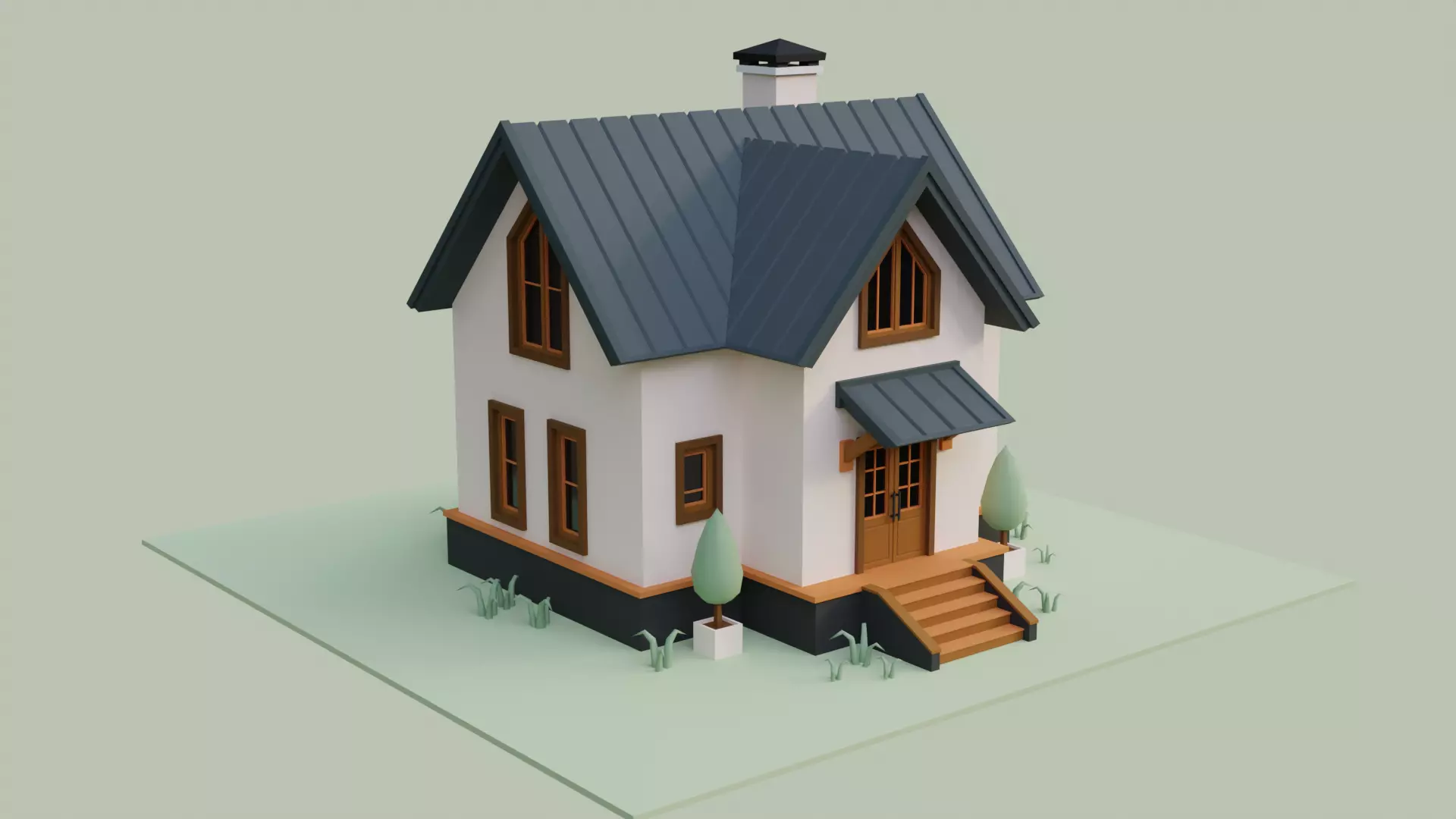 Low Ploy House II Low-poly 3D model_0