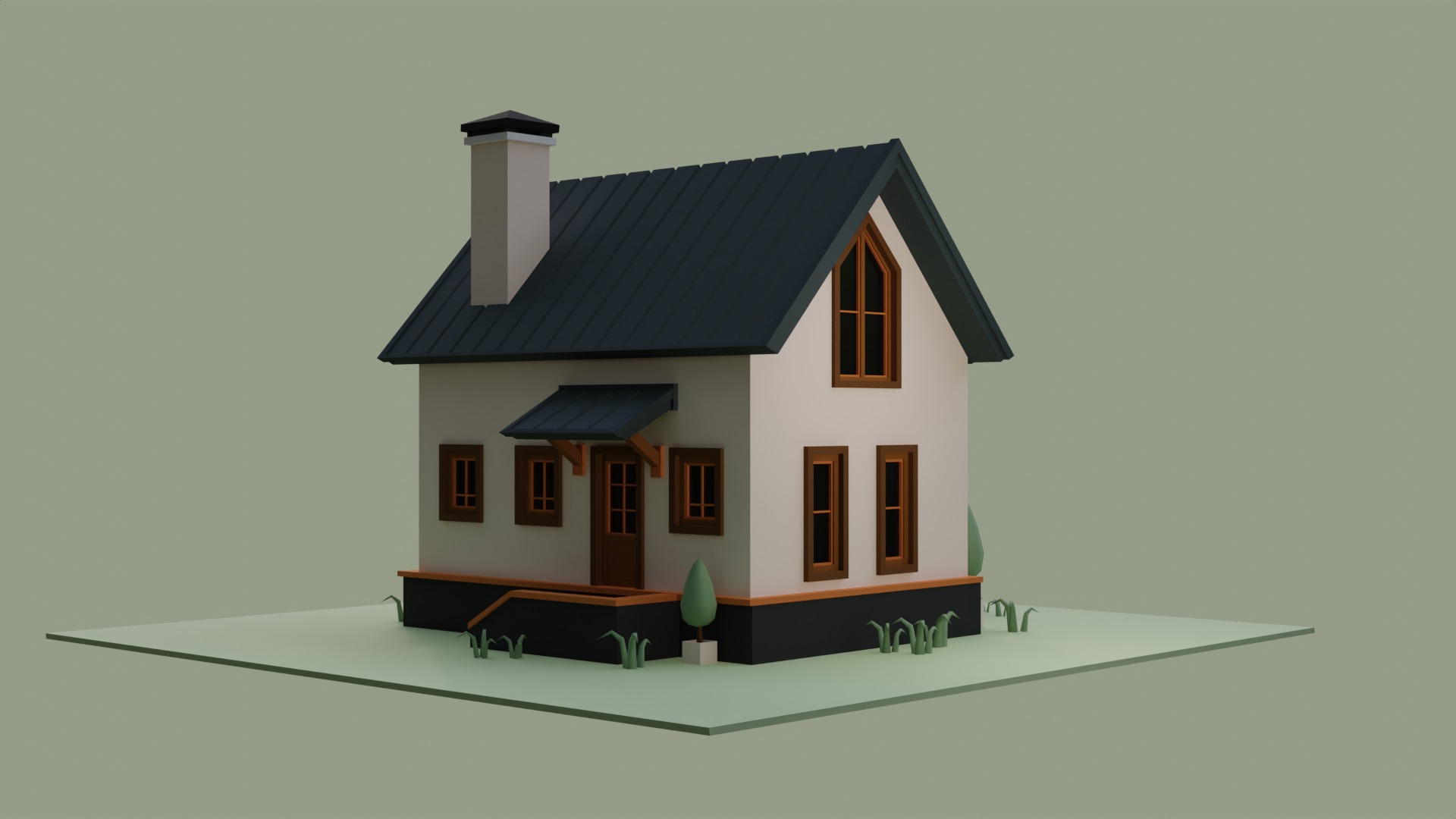 Low Ploy House II Low-poly 3D model_7