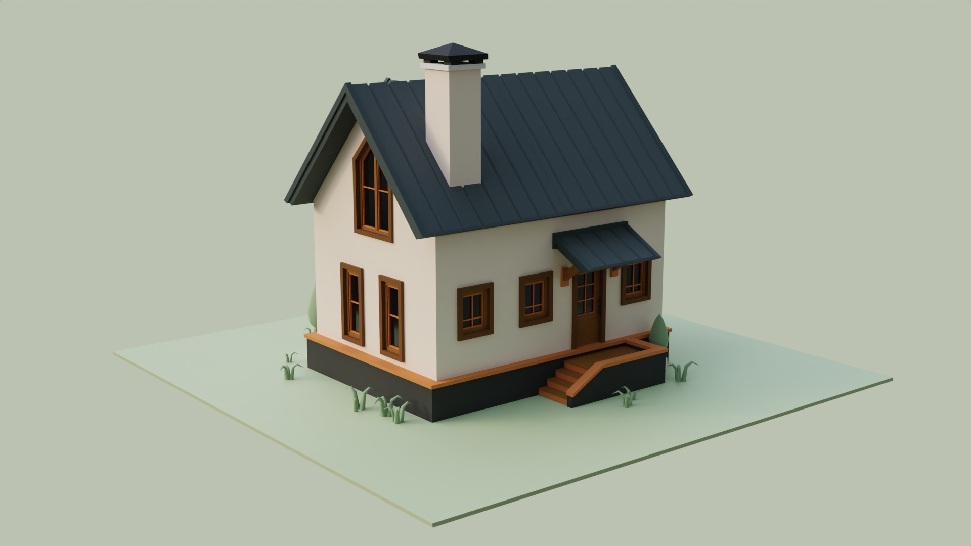 Low Ploy House II Low-poly 3D model_3