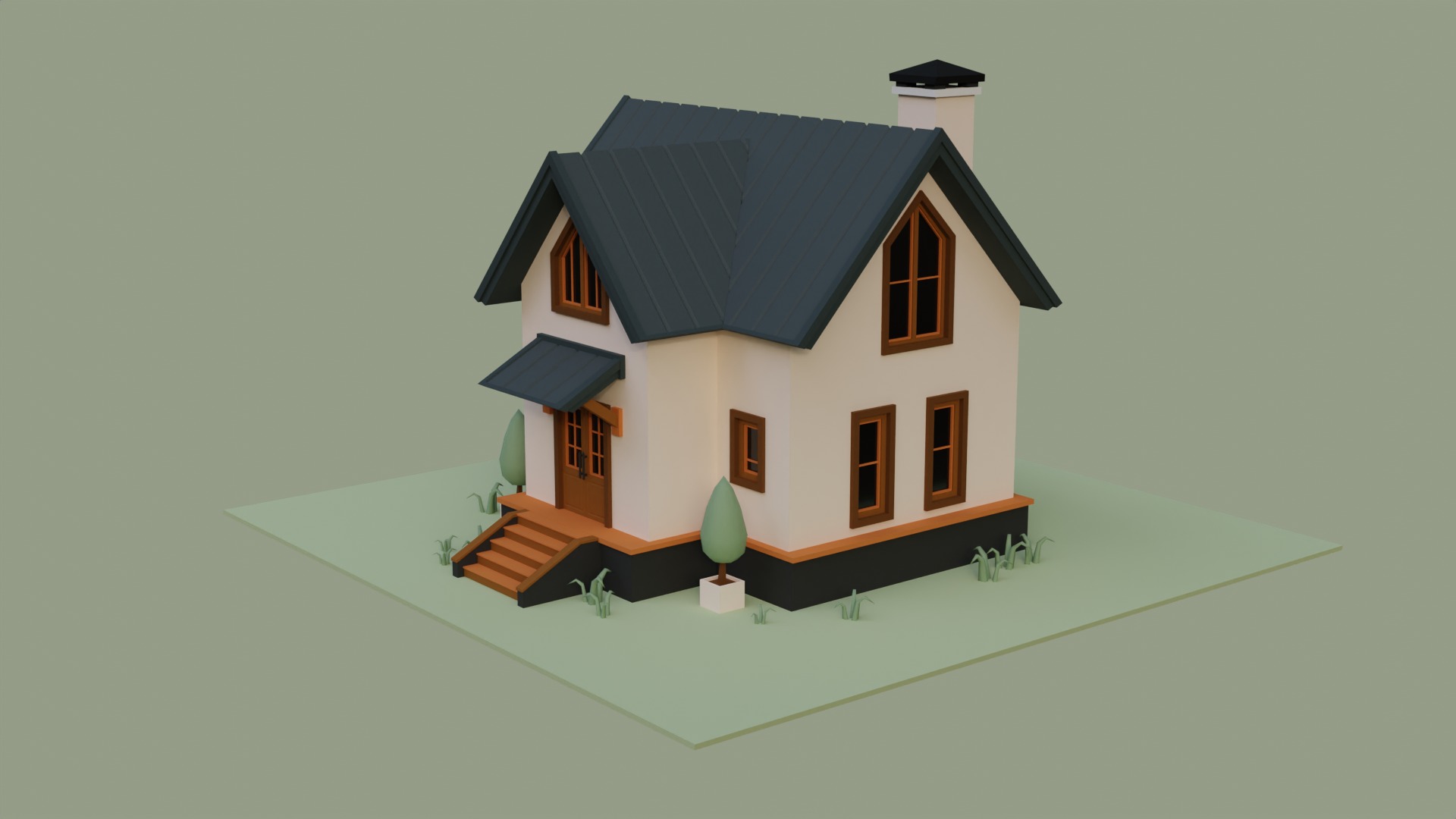 Low Ploy House II Low-poly 3D model_4