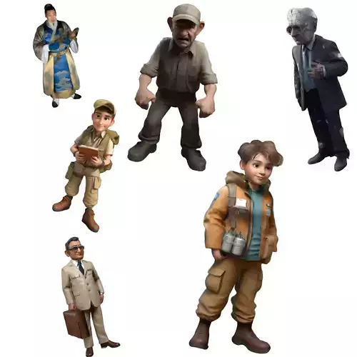 Adventure Team Character Set 3D print model