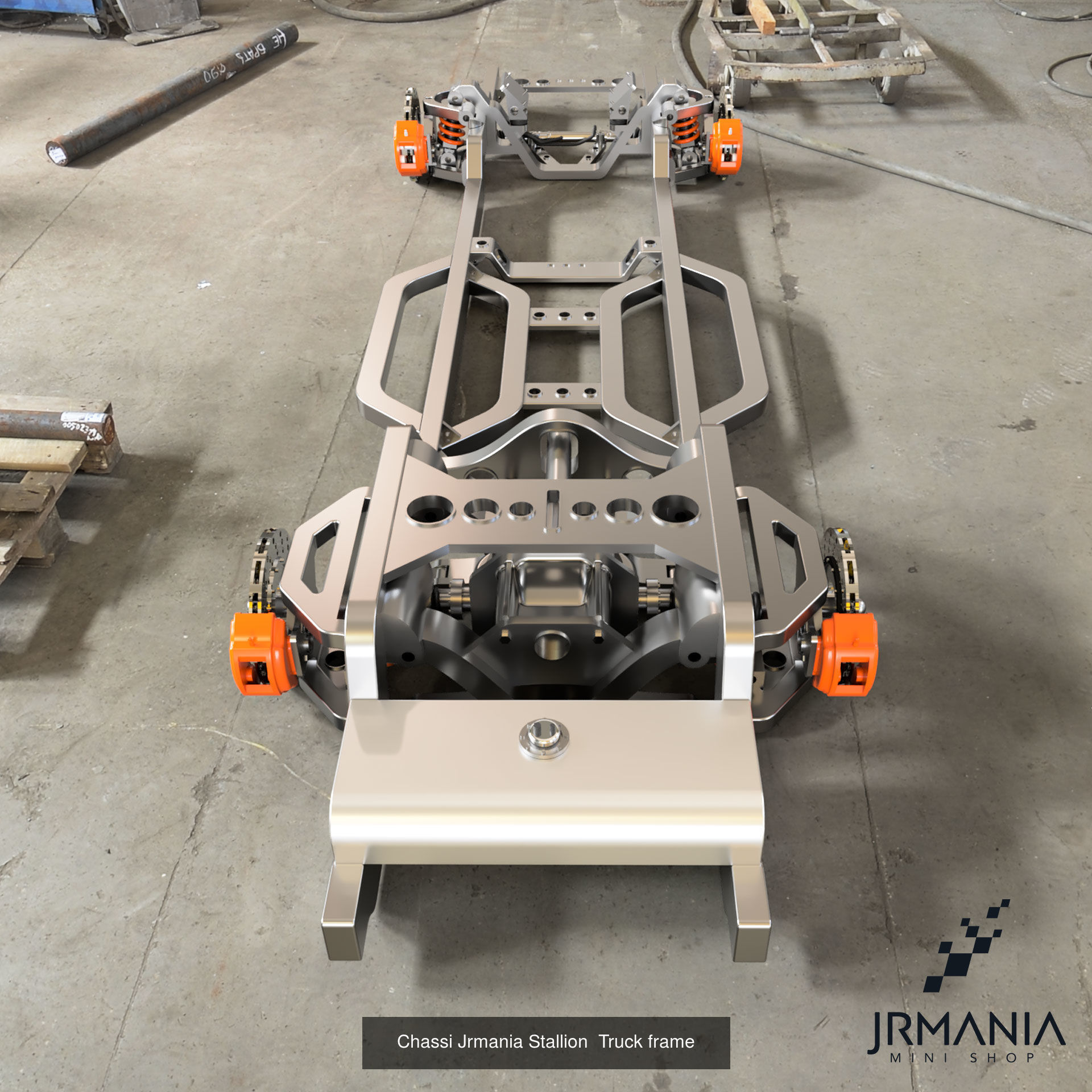 Truck Frame plus Wheels 3D Model Collection_1