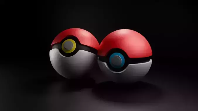 Pokeboll Low-poly 3D model