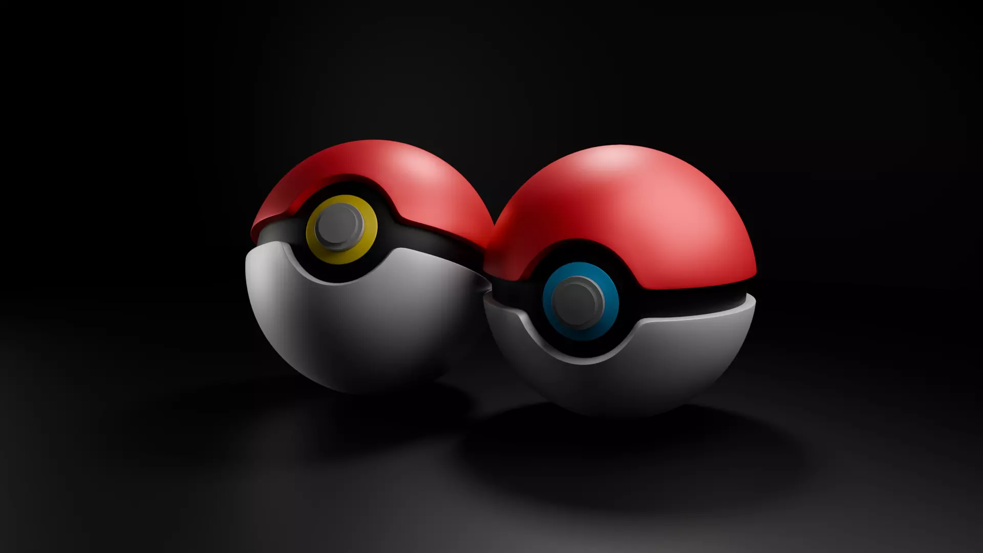 Pokeboll Low-poly 3D model_0