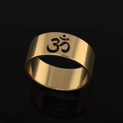 Ring Symbol om Aum Model 6850 3D print model