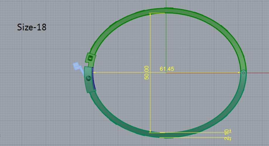 Bracelet size 18 Model 6849 3D print model_5