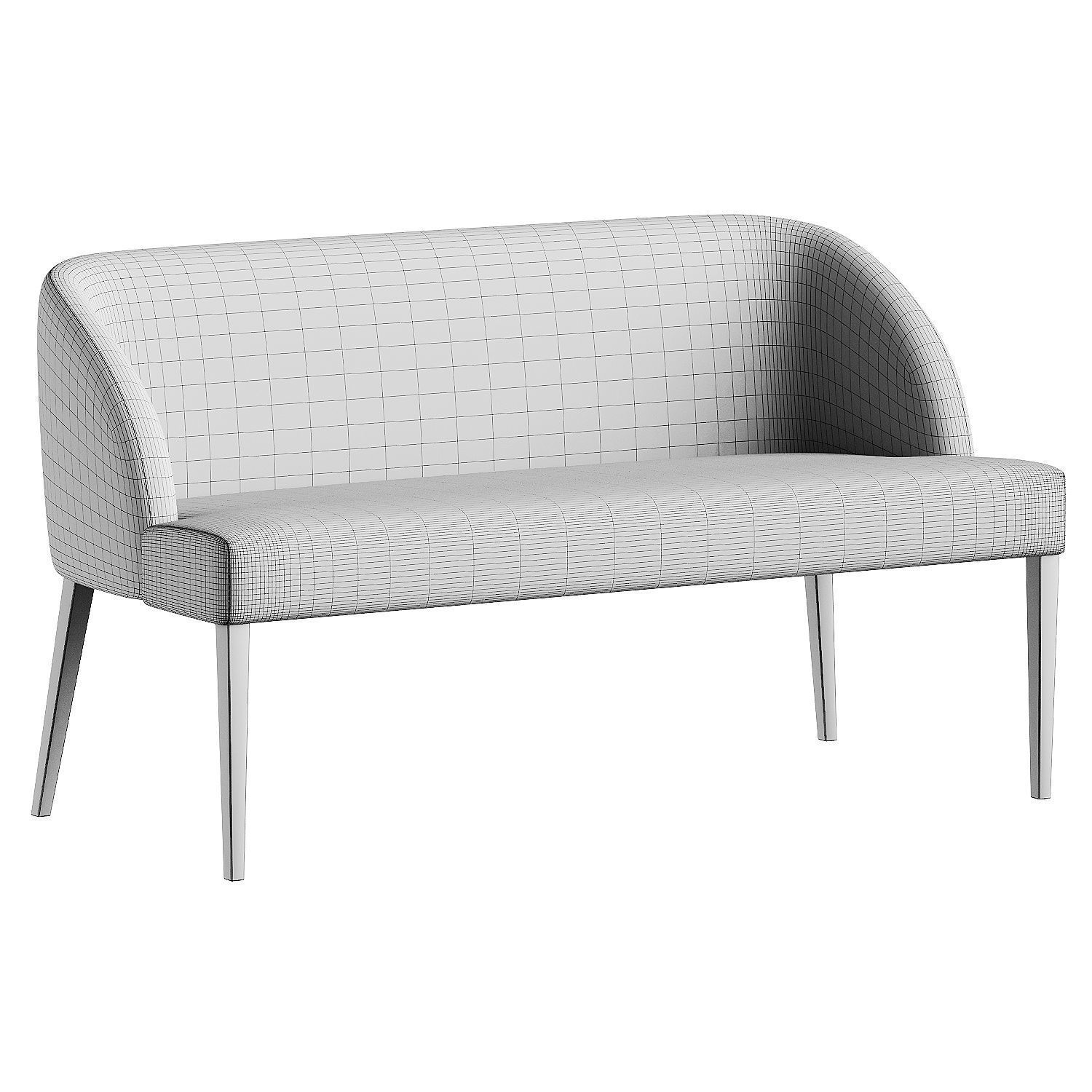 sofa white 3D model_6