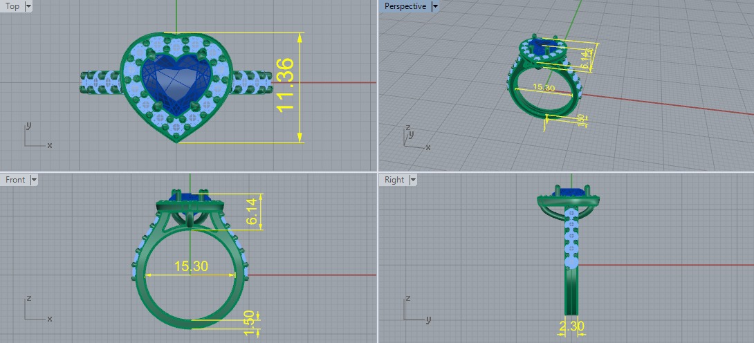Ring heart Model 6825 3D print model_5