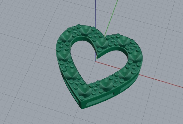 Heart Pendant Model 6824 3D print model_2