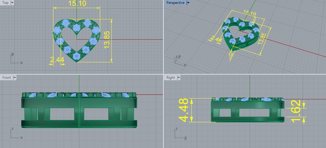 Heart Pendant Model 6824 3D print model_5