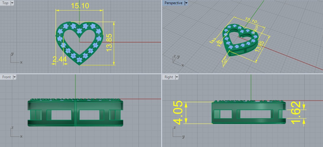 Heart Pendant Model 6823 3D print model_5