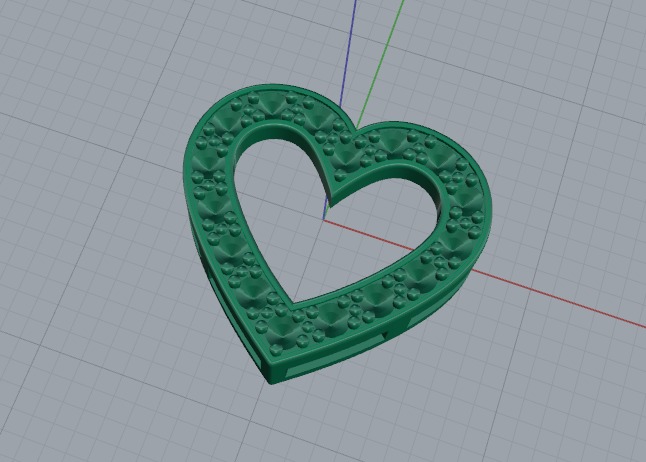 Heart Pendant Model 6823 3D print model_2