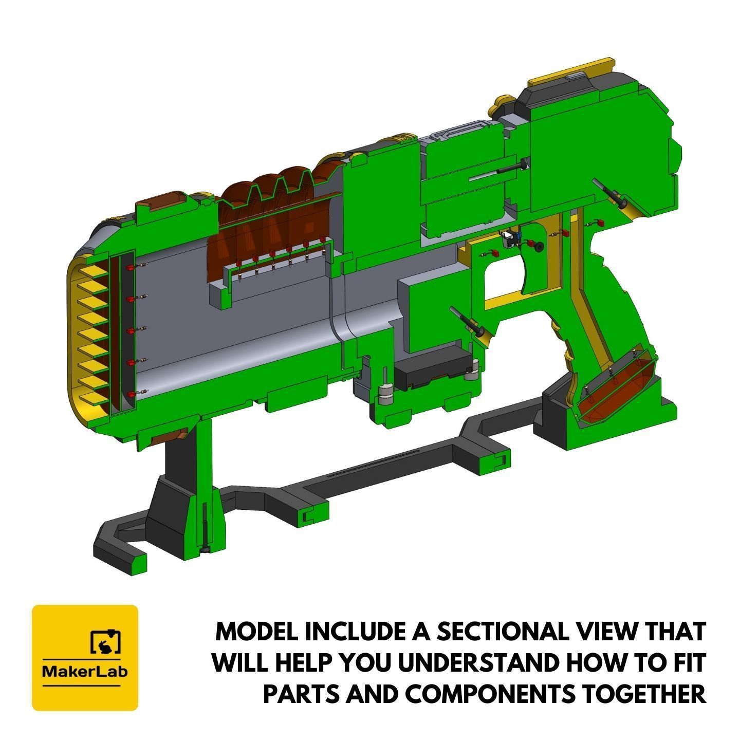 Neo-Volkite Blaster - Space Marine 2 - STL CAD OBJ - Commercial 3D print model_13