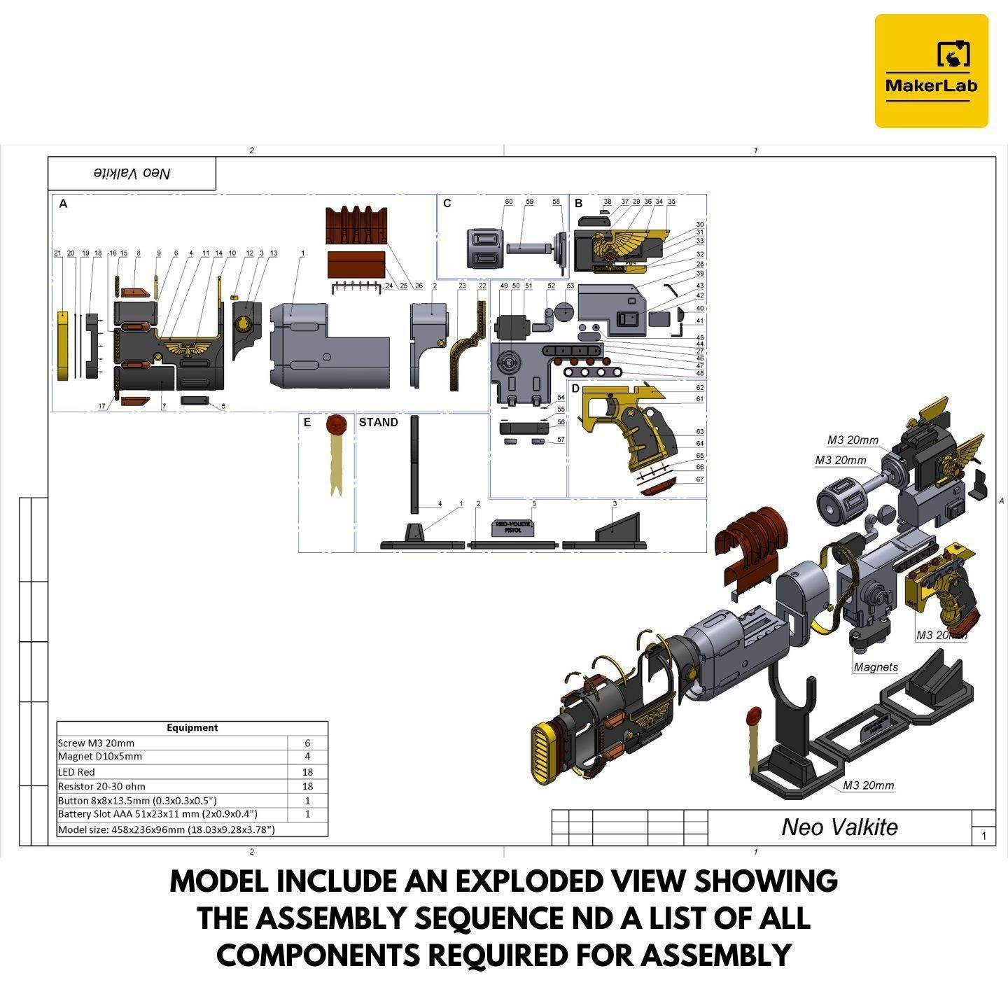 Neo-Volkite Blaster - Space Marine 2 - STL CAD OBJ - Commercial 3D print model_10