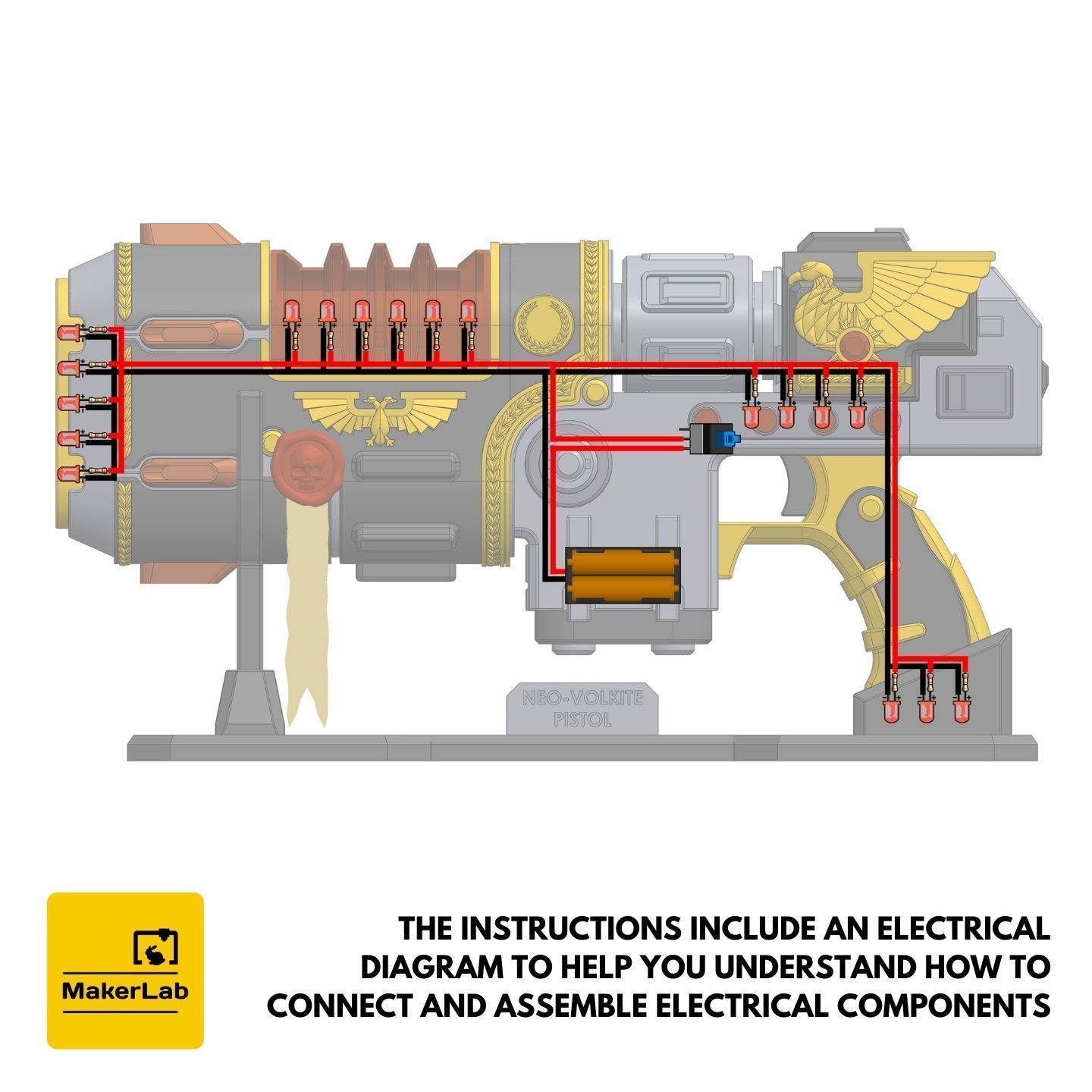 Neo-Volkite Blaster - Space Marine 2 - STL CAD OBJ - Commercial 3D print model_14