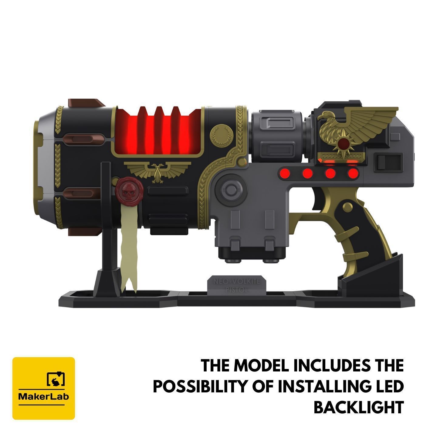 Neo-Volkite Blaster - Space Marine 2 - STL CAD OBJ - Commercial 3D print model_4