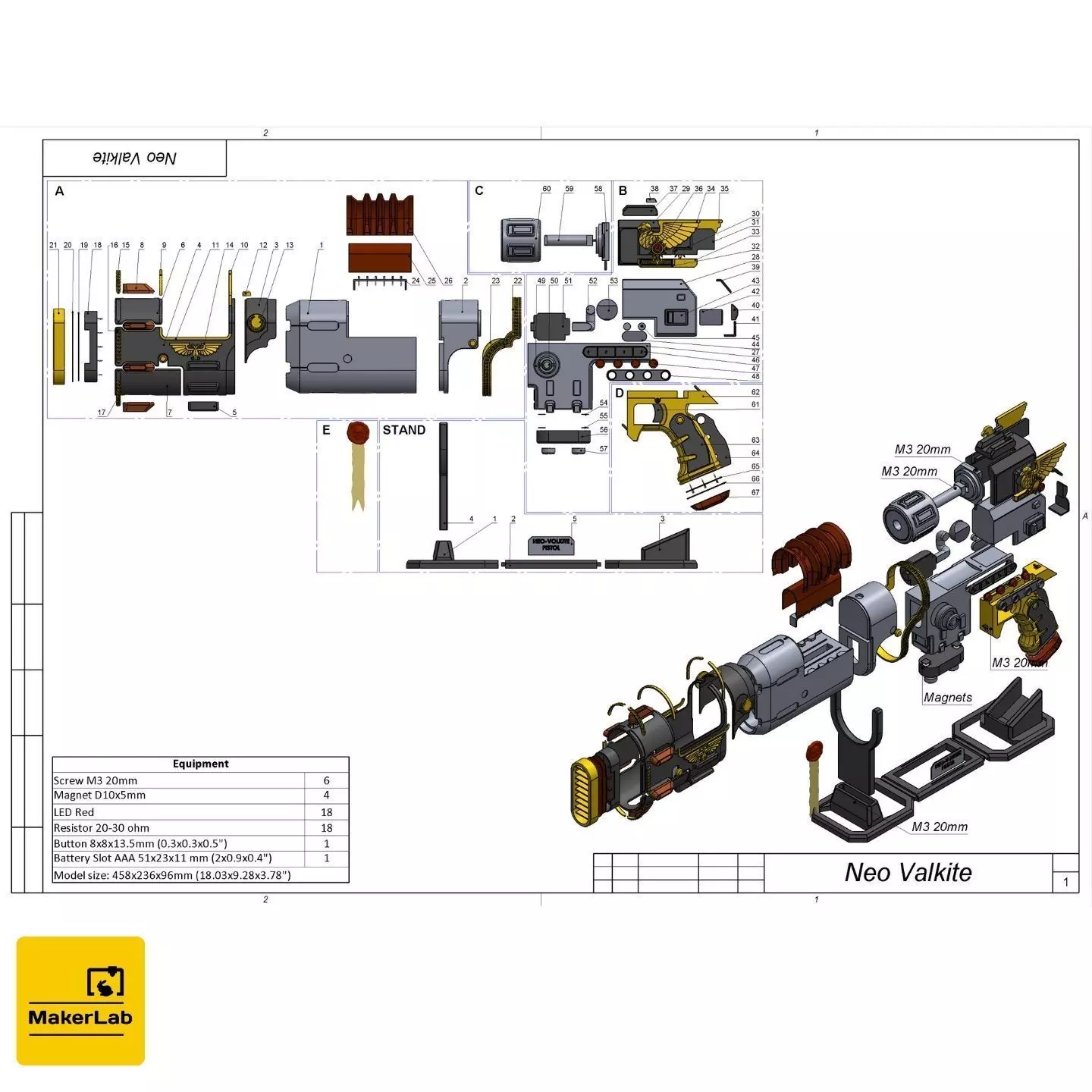 Neo-Volkite Blaster - Space Marine 2 - STL CAD OBJ - Commercial 3D print model_0
