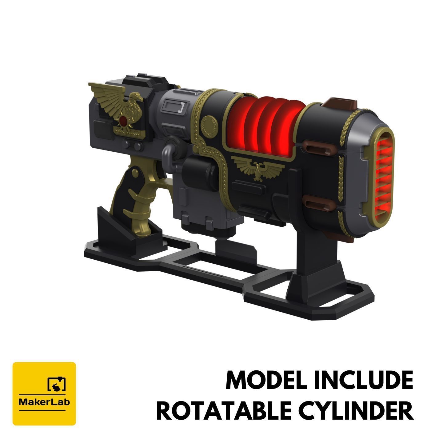 Neo-Volkite Blaster - Space Marine 2 - STL CAD OBJ - Commercial 3D print model_8