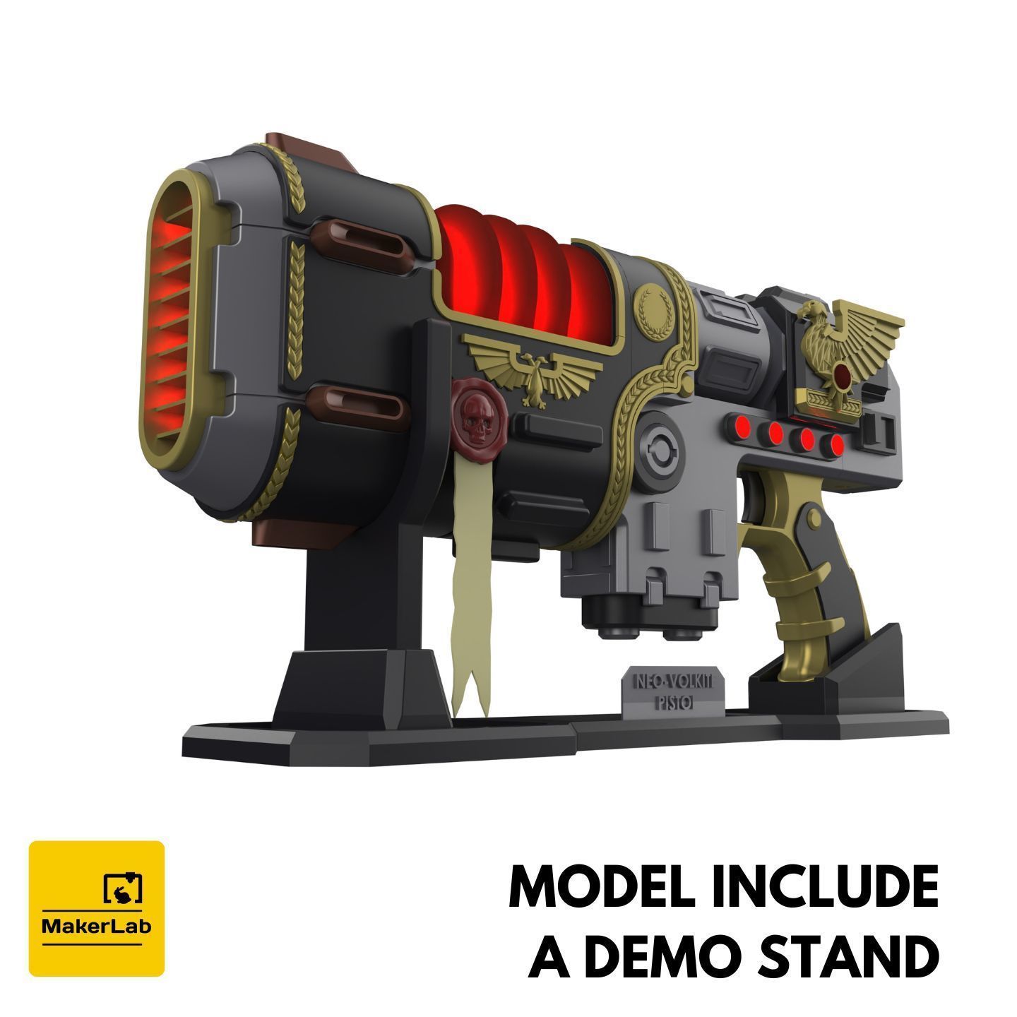 Neo-Volkite Blaster - Space Marine 2 - STL CAD OBJ - Commercial 3D print model_3